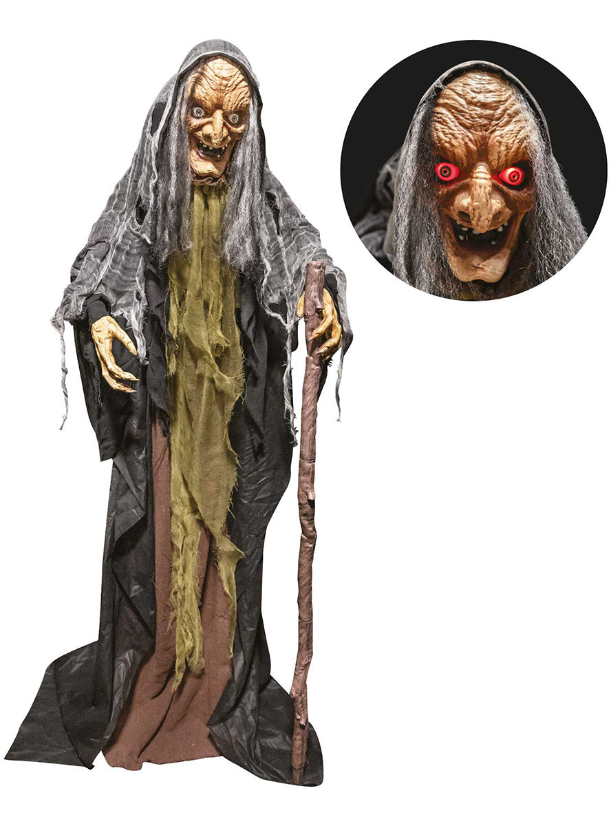 Animatronic Halloween Witch Decoration - Alternate Image