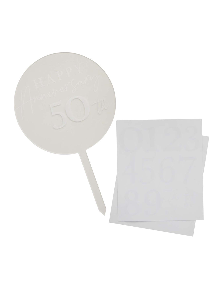 Anniversary 25cm Round Customisable Acrylic Cake Topper — Alternative Image 2