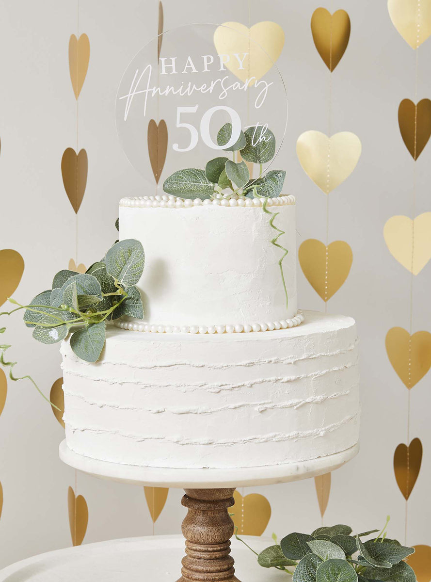 Anniversary 25cm Round Customisable Acrylic Cake Topper — Lifestyle Image
