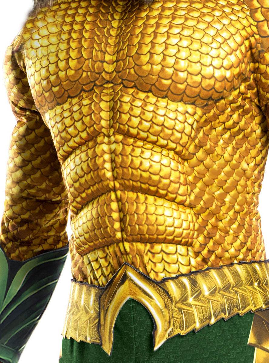 Aquaman Deluxe Mens Superhero Muscle Chest Costume - Close Image