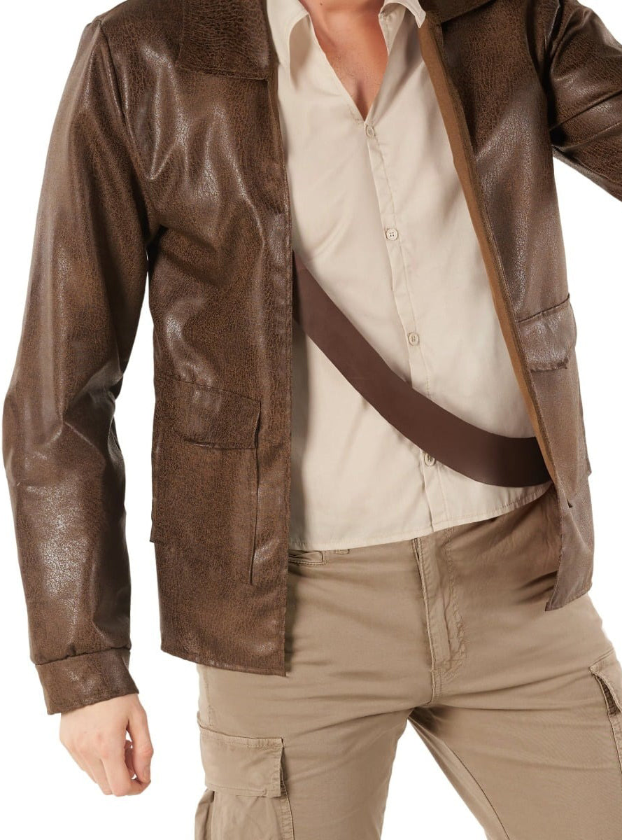 Archaeologist Adventurer Plus Size Mens Indiana Jones Costume - Close Image 2