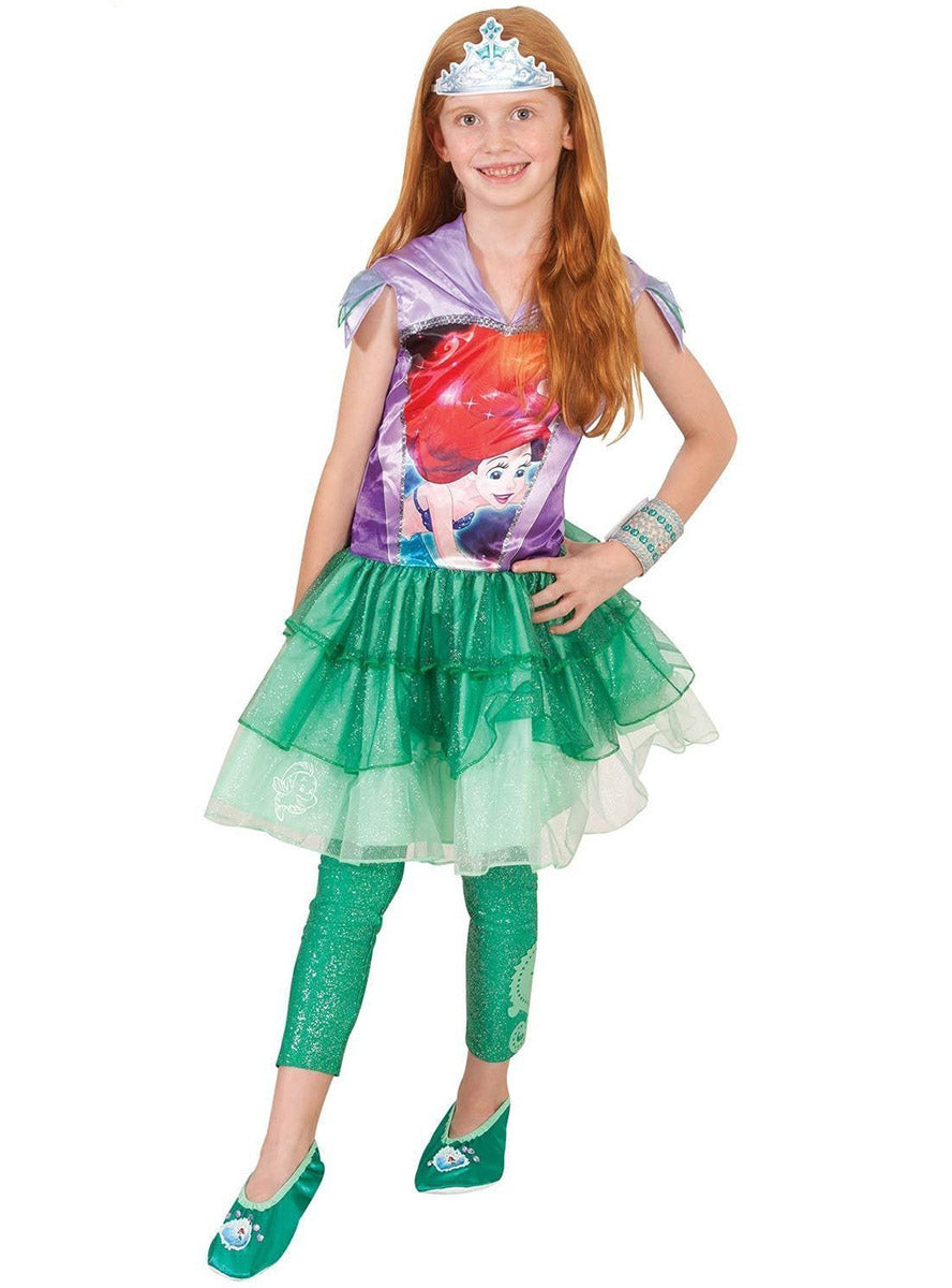 Main Image of Ariel The Little Mermaid Girls Hooded Costume Dress