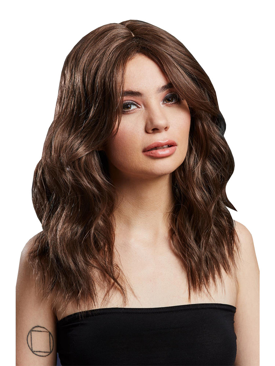 Wavy Womens Short Brown Heat Resistant Fashion Wig - Main Image