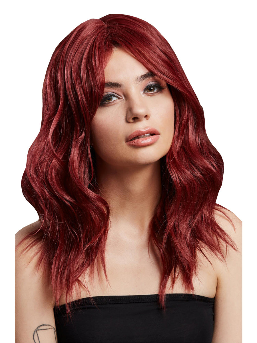 Ruby Red Womens Two Toned Short Wavy Heat Resistant Fashion Wig - Main Image