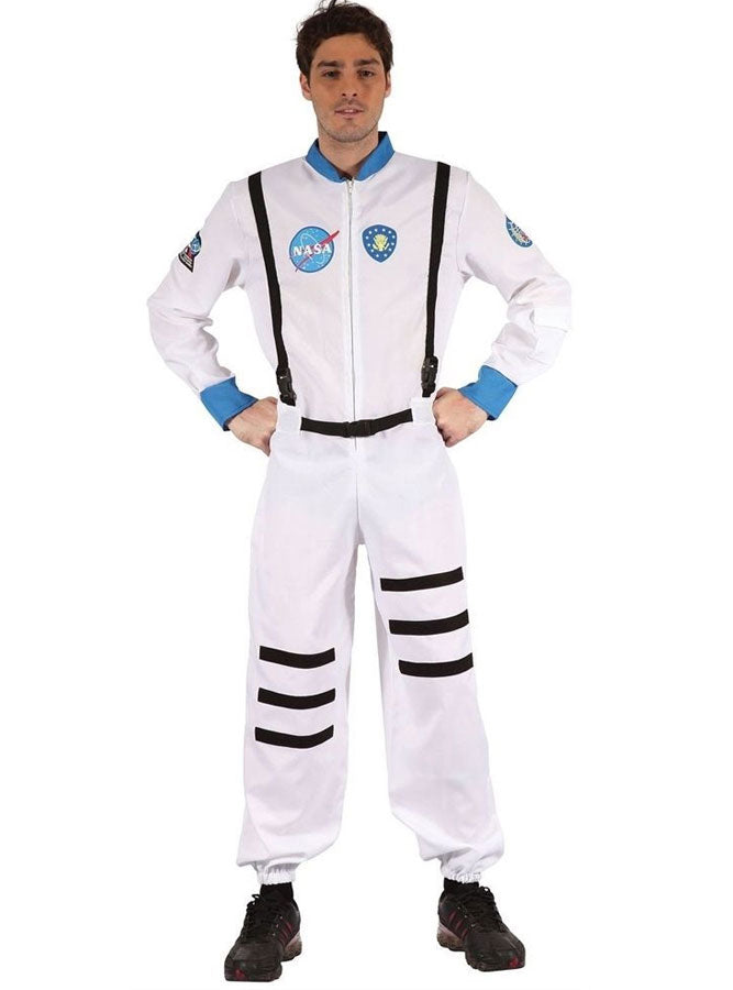 Space Commander Astronaut Costume with NASA Badge, Body Harness, and Hat