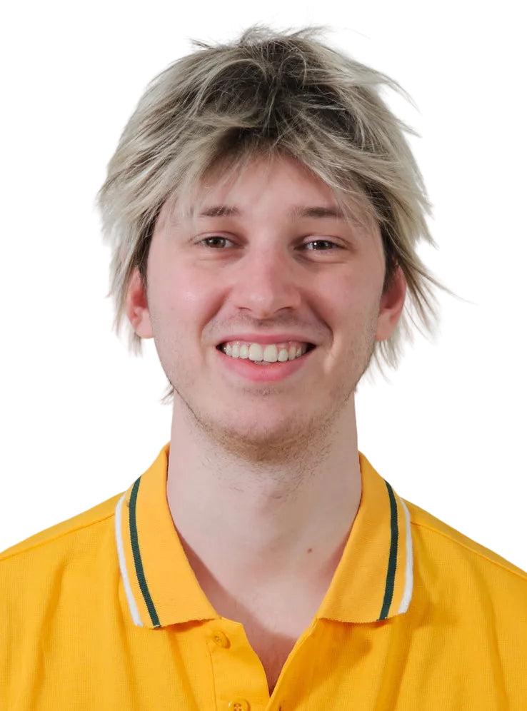 Aussie Spin King Mens Short Blonde Costume Wig - Main Image