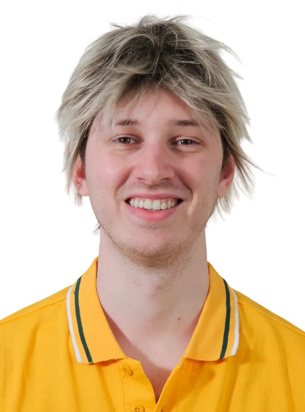 Aussie Spin King Mens Short Blonde Costume Wig - Main Image
