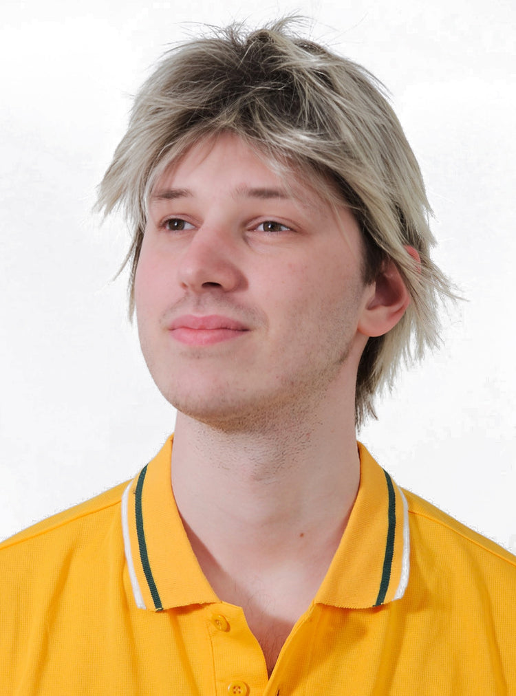 Aussie Spin King Mens Short Blonde Costume Wig - Alternative Image 2