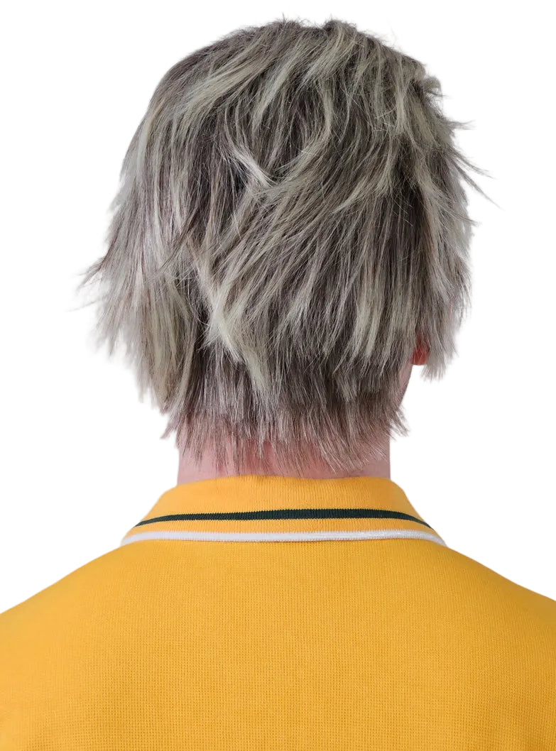 Aussie Spin King Mens Short Blonde Costume Wig - Back Image 2
