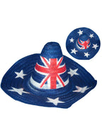 Australian Flag Print Adults Sombrero Costume Hat - Main Image