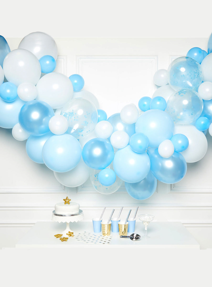 blue and white balloon arch do it yourself kit - Main image