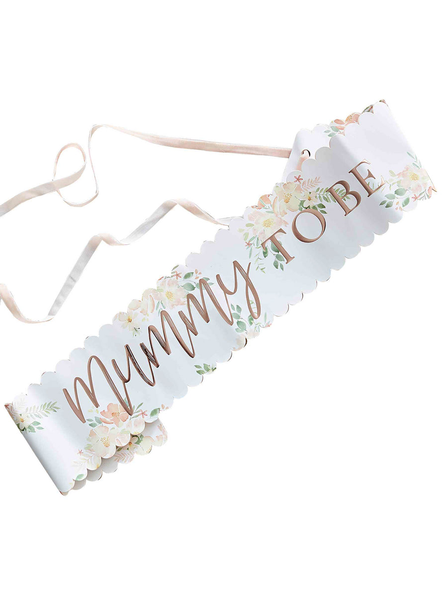 Baby in Bloom Mummy to Be Baby Shower Sash - Main Image