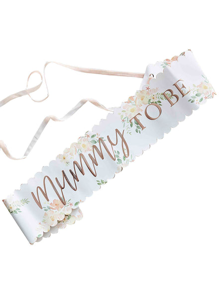 Baby in Bloom Mummy to Be Baby Shower Sash - Main Image