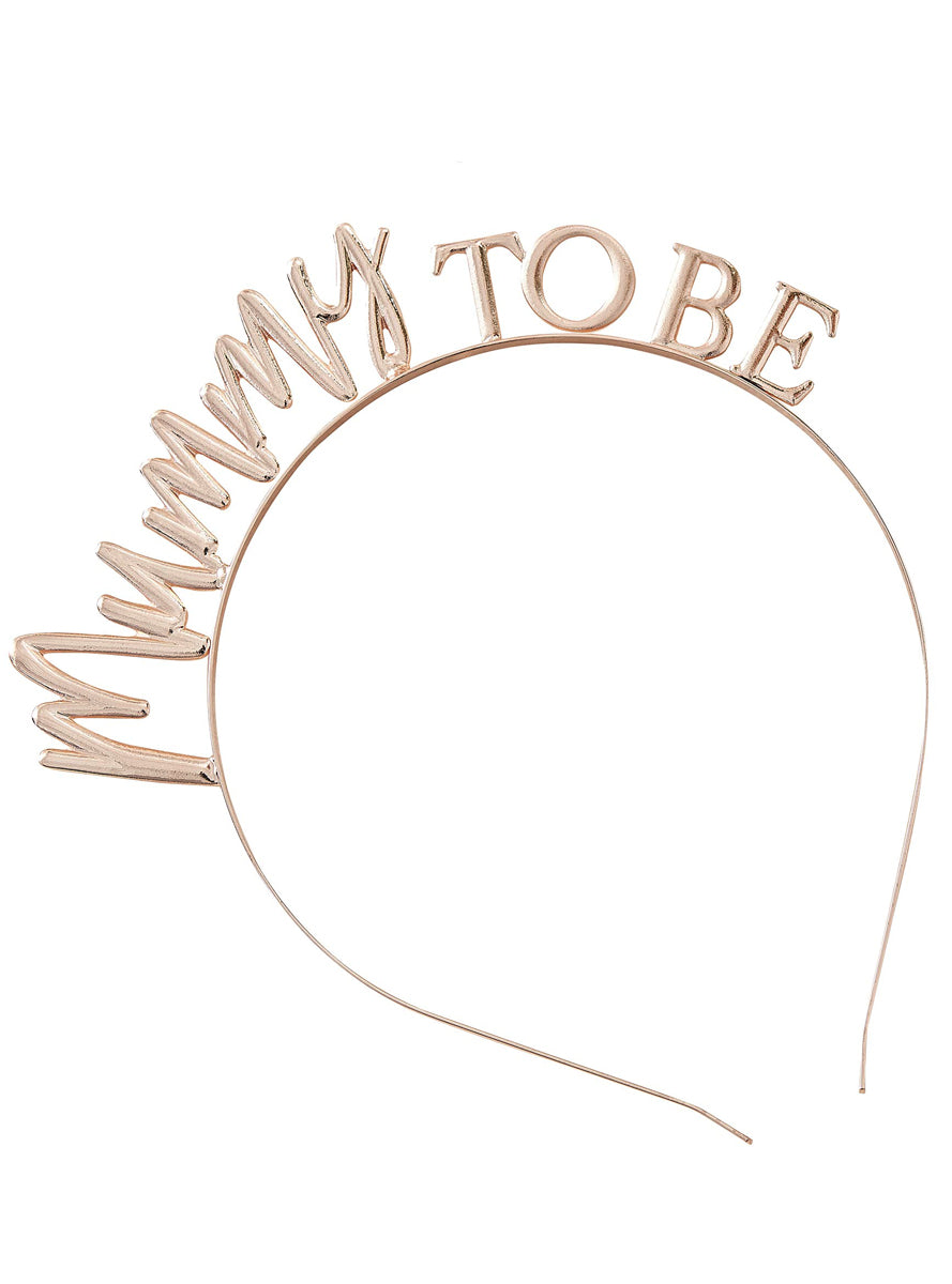 Baby in Bloom Mummy to Be Rose Gold Baby Shower Headband - Main Image