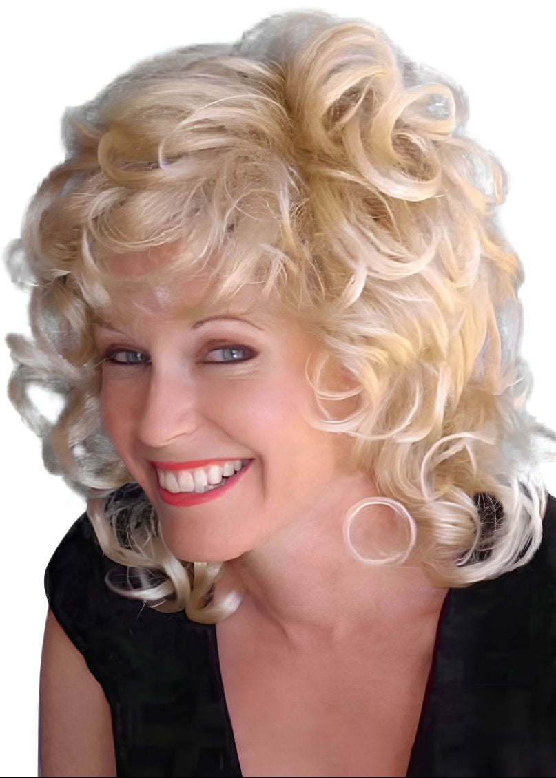 Womens Bad Sandy Blonde Curly Costume Wig