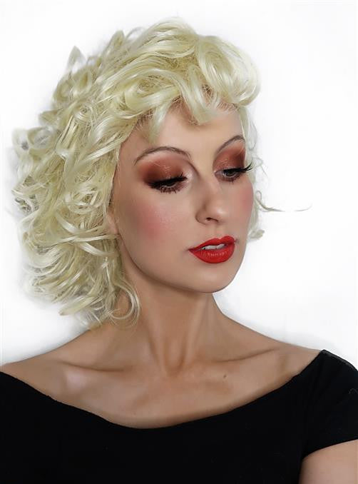 Bad Sandy Womens Short Blonde Curly 1950s Costume Wig - Alternative Image 2