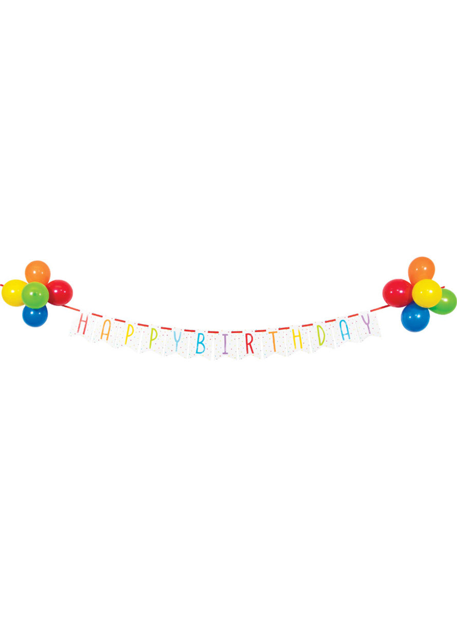 Balloon Bash 259cm Happy Birthday Banner with Balloons – Main Image