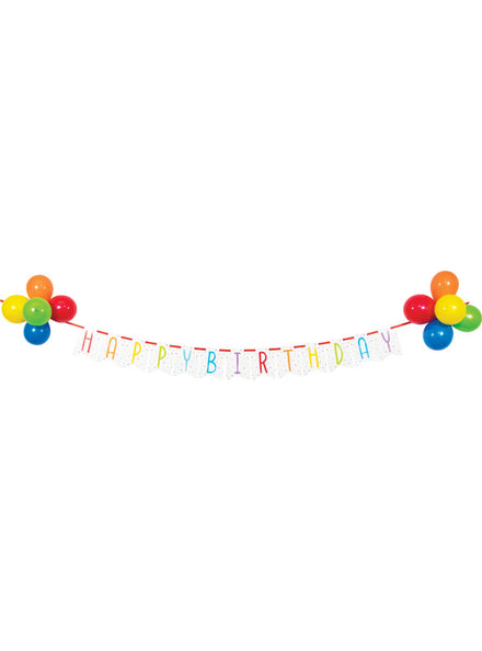Balloon Bash 259cm Happy Birthday Banner with Balloons – Main Image