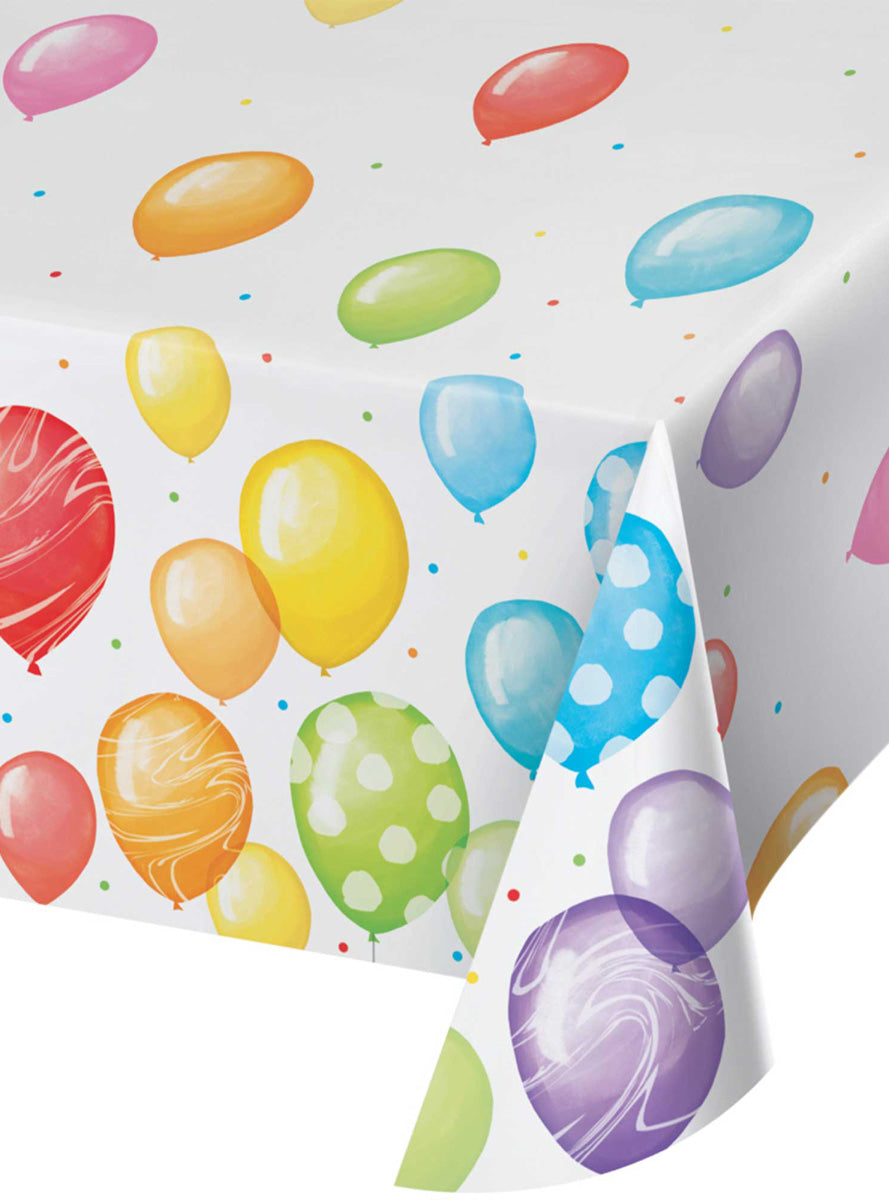 Balloon Bash 259cm Rainbow Paper Table Cover – Main Image