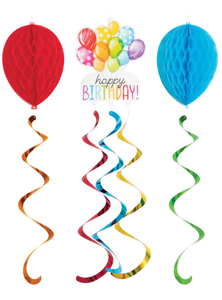 Balloon Bash 3 Pack 91cm Hanging Honeycomb Party Decorations – Main Image