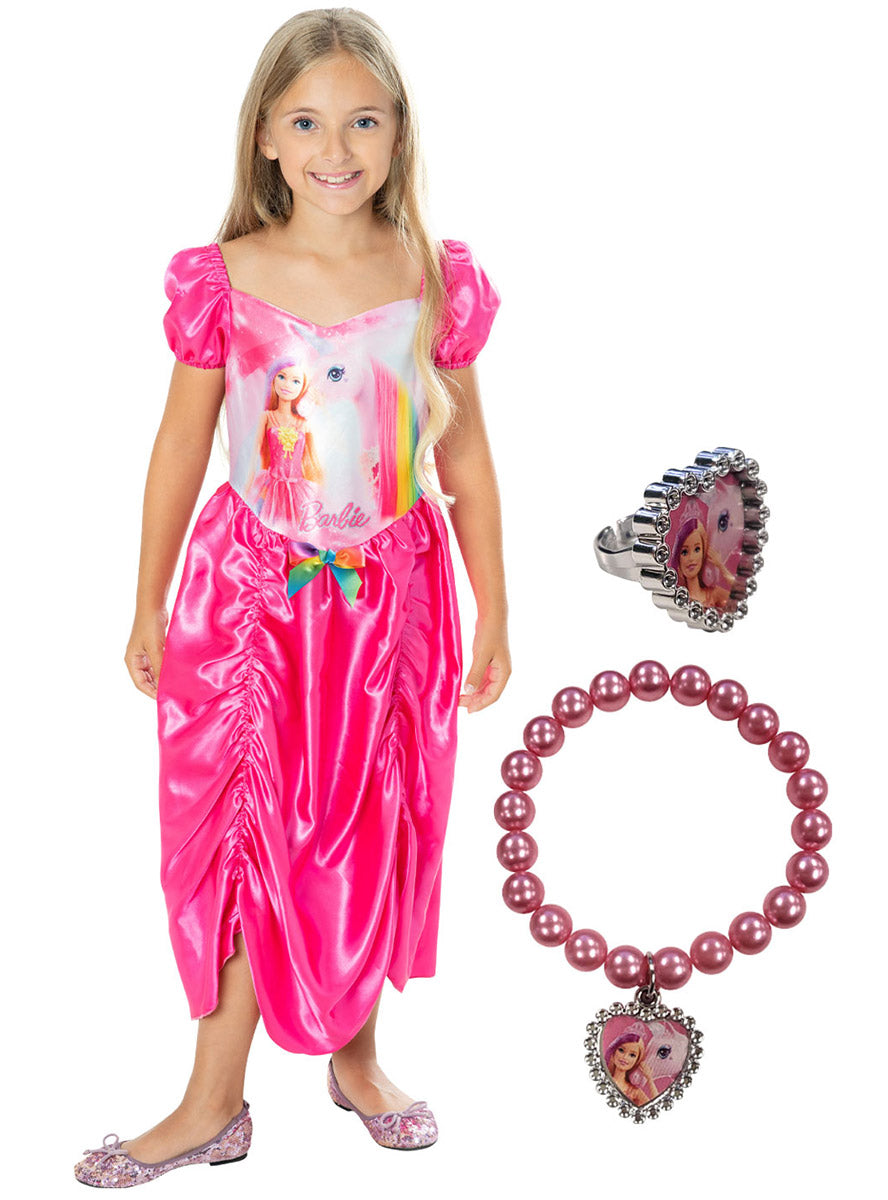 Main image of Barbie Girls Pink costume Dress And Jewellery Set
