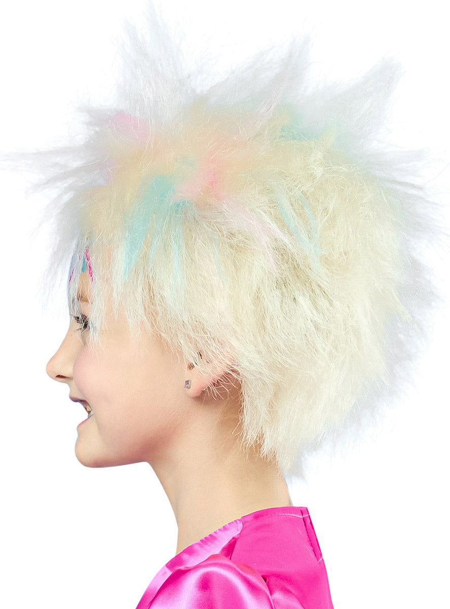 Girls Short Blonde Weird Barbie Costume Wig - Side Image