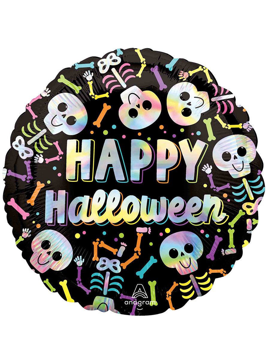 Happy Halloween Foil Skeleton Balloon - Main Image