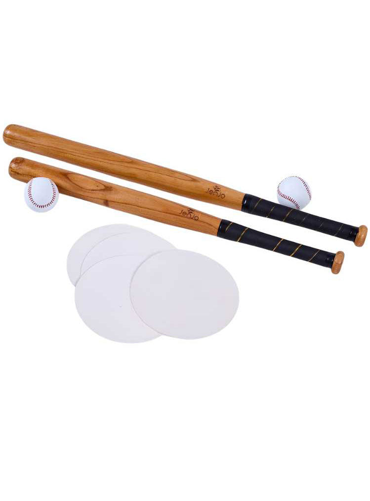 Baseball Wooden Bat Balls And Baseplates Outdoor Game - Alternative Image 1