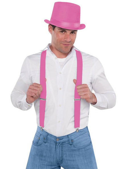 Classic Pink Costume Braces - Main Image