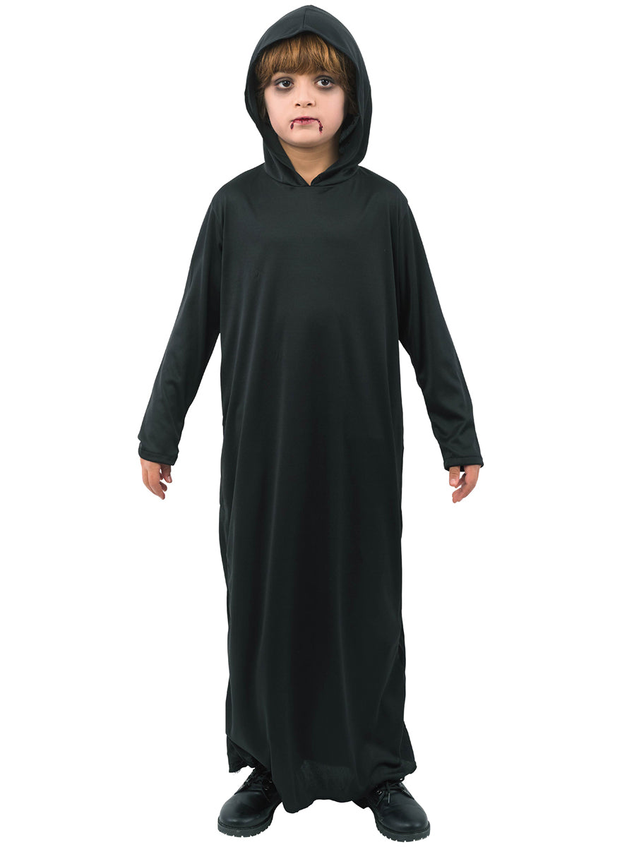Alternative image of Hooded Black Reaper Boys Simple Halloween Costume