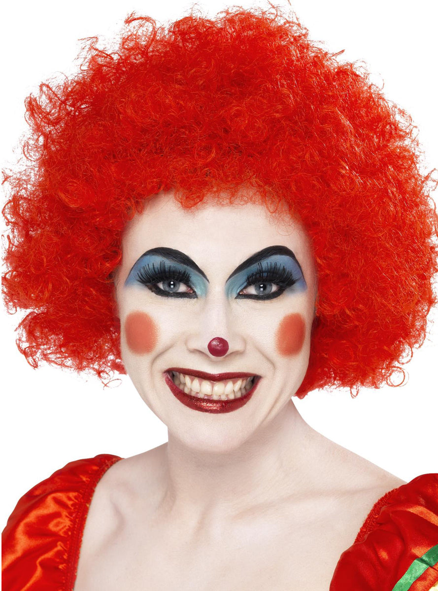 Womens Curly Red Afro Costume Wig