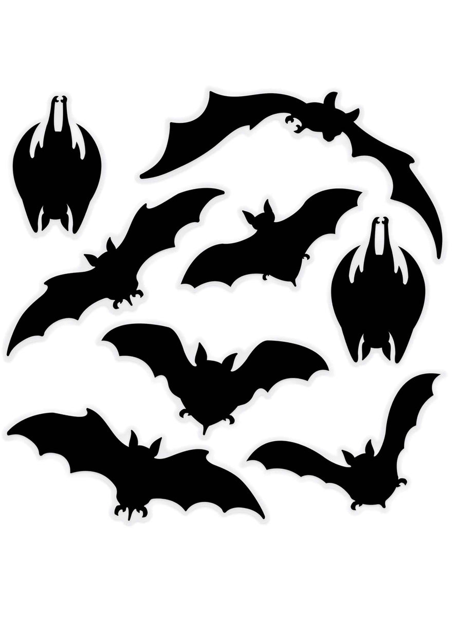 Halloween Black Bat Silhouette Window Clings - Main Image