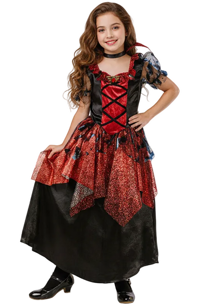 Main image of Bat Vampire Queen Girls Halloween Costume - main image