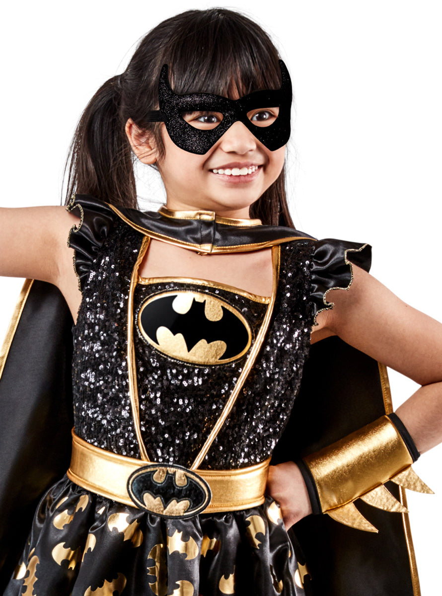 Girls Premium Batgirl Sequined Supergirl Costume - Close Image