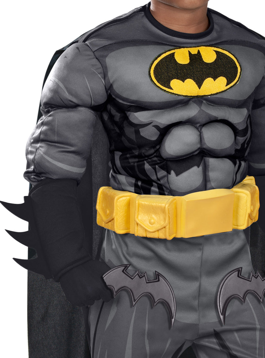 Boys Premium Batman Muscle Chest Superhero Costume - Close Image 1