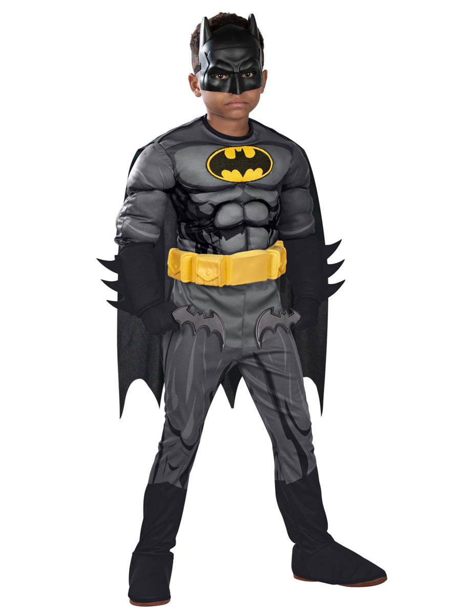 Boys Premium Batman Muscle Chest Superhero Costume - Main Image