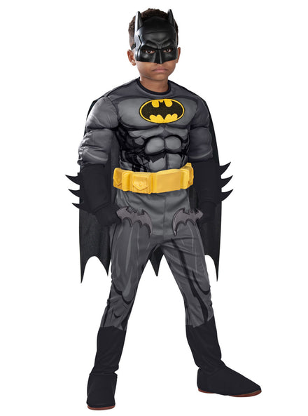 Boys Premium Batman Muscle Chest Superhero Costume - Main Image