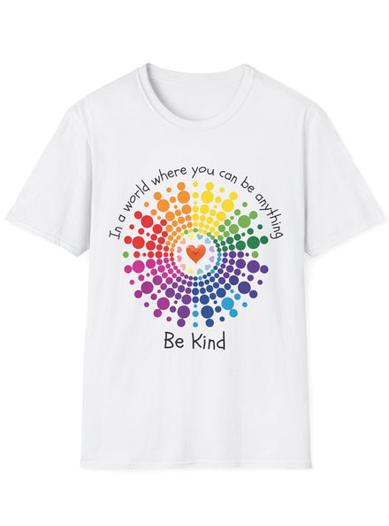 Adults White T-Shirt with Be Kind Harmony Day Print