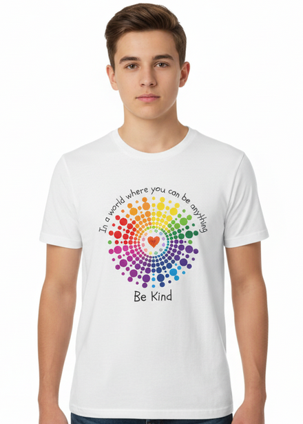 Teens White T-Shirt with Be Kind Harmony Day Print Main Image