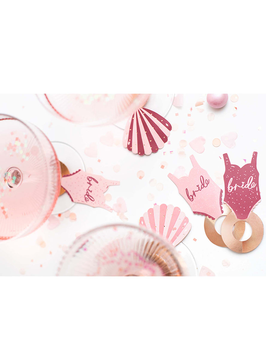Beach Party 10 Pack Pink Swimsuit Bride Hens Party Drink Tags — Lifestyle Image 3