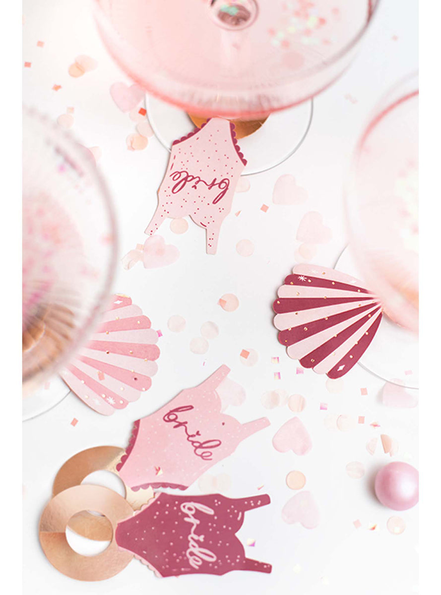Beach Party 10 Pack Pink Swimsuit Bride Hens Party Drink Tags — Lifestyle Image 4