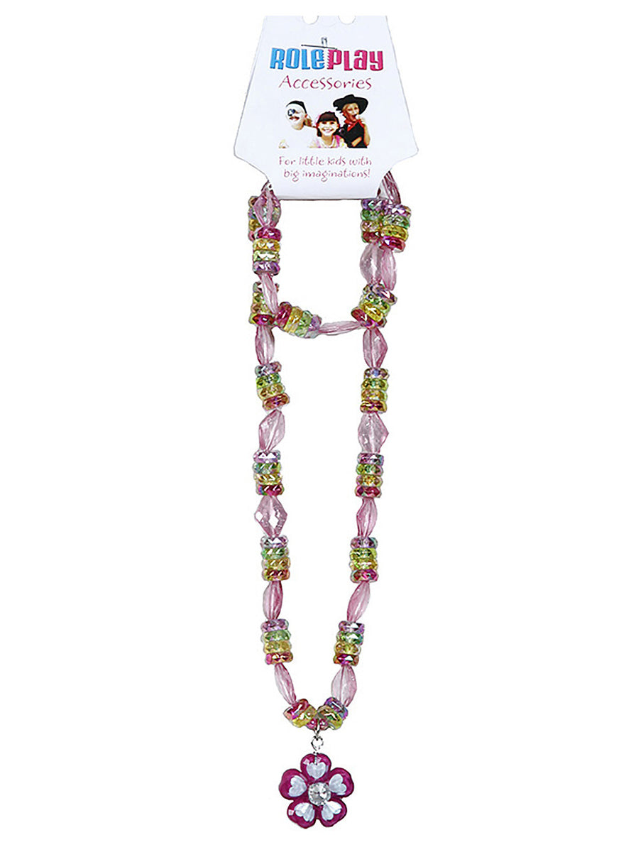 Beaded Flower Girls Necklace and Bracelet Set