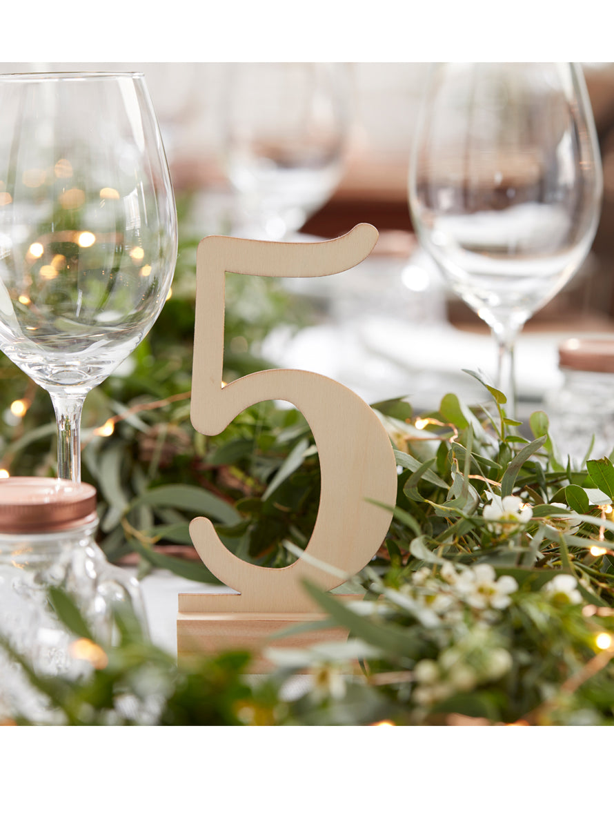 Wooden Table Numbers 12 Pack - Lifestyle Image