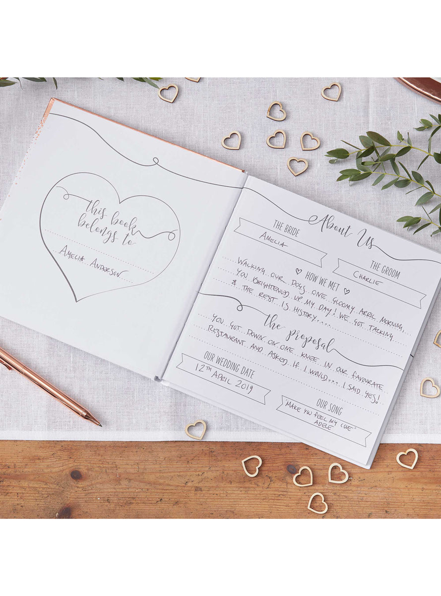 Rose Gold Wedding Planner Book - Inside Image