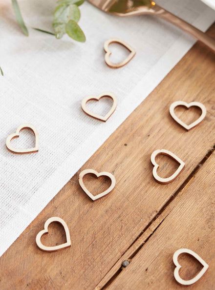 Heart Shaped Wooden Confetti - Main Image