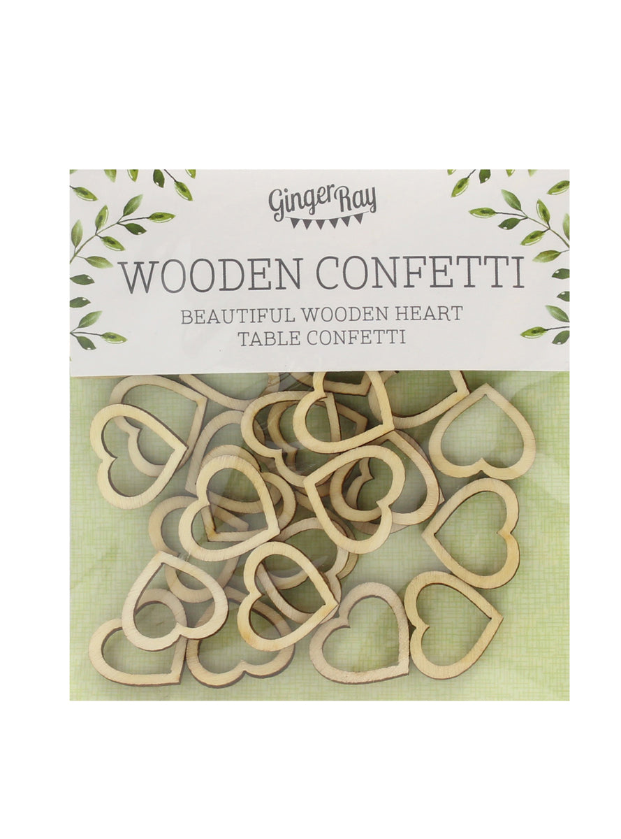 Heart Shaped Wooden Confetti - Packaging Image