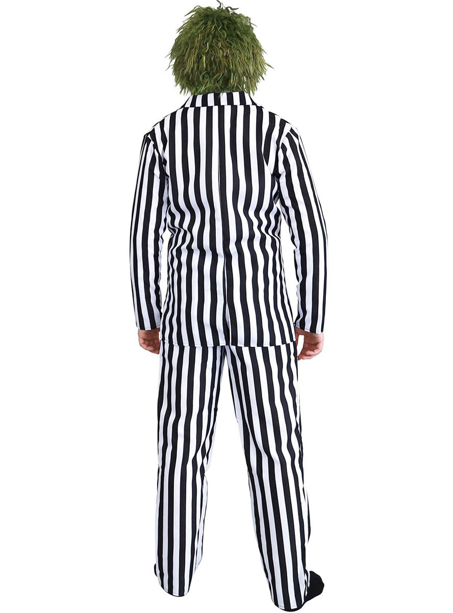 back image of Beetle Time Mens Black And White Striped Halloween Costume