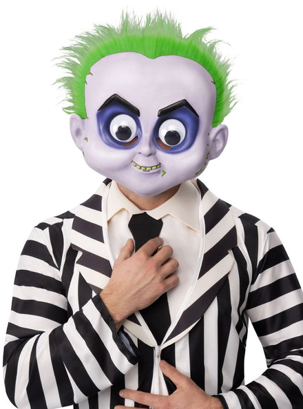 Adults Beeltejuice Googly Eyes Halloween Costume Mask - Main Image