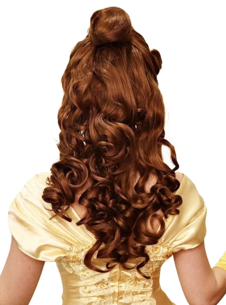 Golden Princess Womens Brown Updo Costume Wig