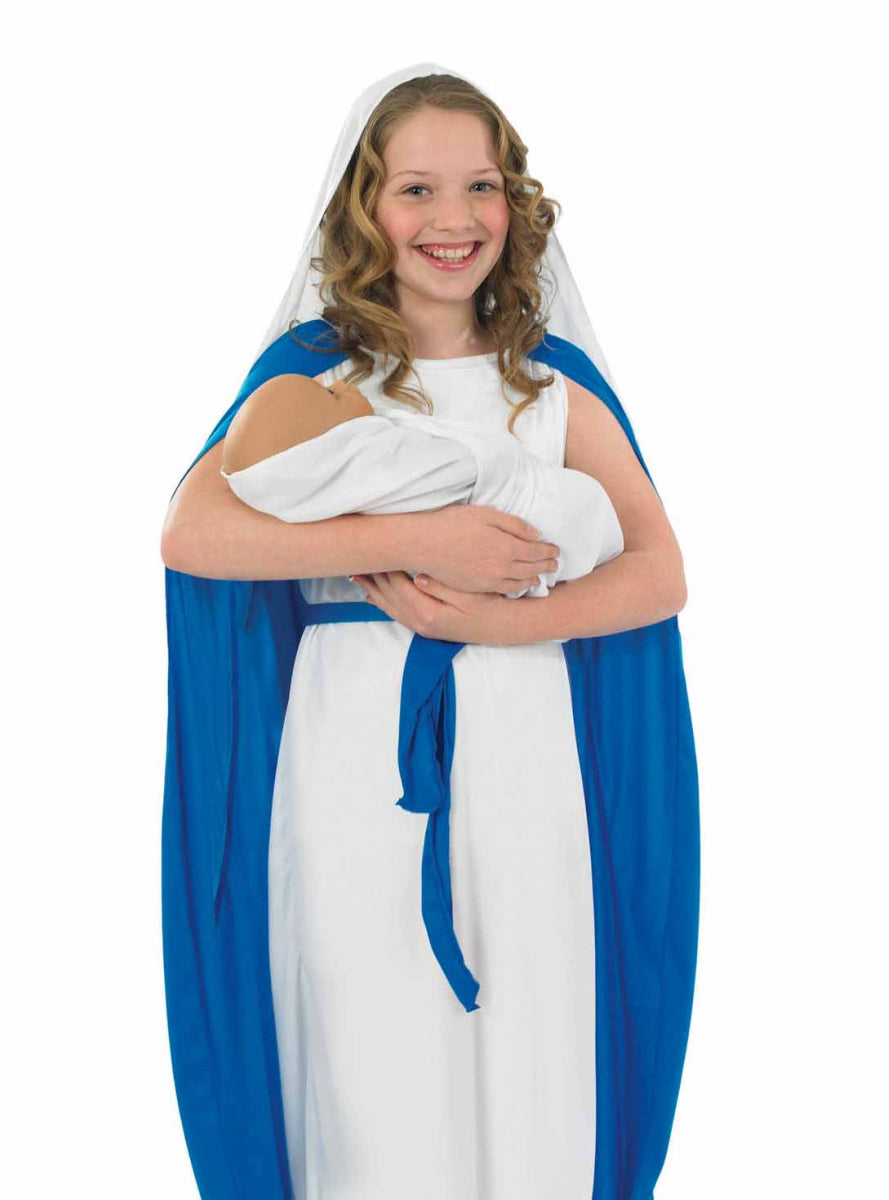 Teen Girls Biblical Mary Christmas Nativity Costume Close Image